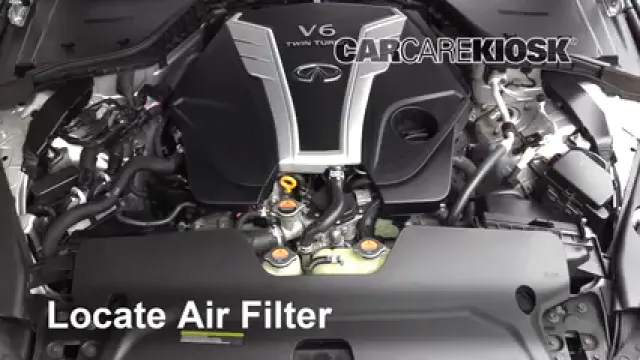 2017 Infiniti Q60 Premium 3.0L V6 Turbo Filtre à air (moteur) Changement